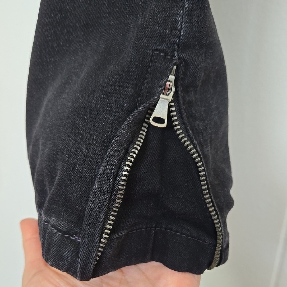Paige Mayslie Black Coated Stretch-denim Trousers Size 28 - Picture 8 of 16